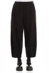Loose Black Rib Cotton Wool Trousers 1