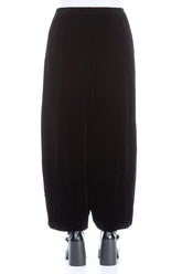 Loose Black Silk Velvet Trousers 2