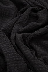 Loose Black Textured Silk Shirt 5