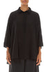 Loose Black Textured Silk Shirt 1