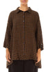Loose Aged Copper Check Linen Shirt 1