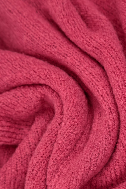Loose Boxy Berry Rose Wool Cardigan 5