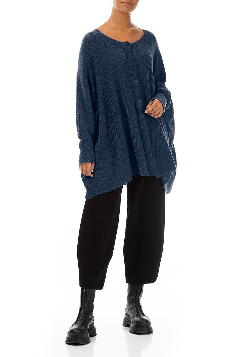 Loose Boxy Blue Wool Cardigan 4
