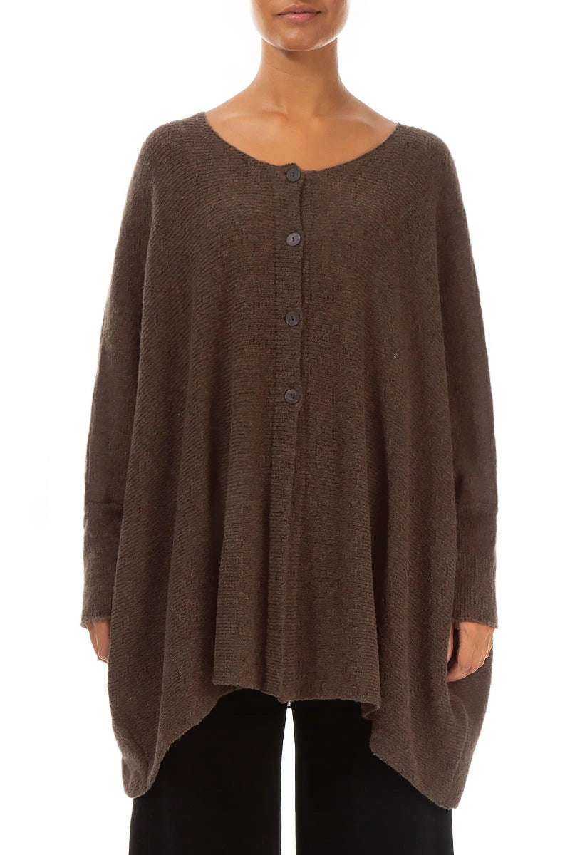 Loose Boxy Brown Wool Cardigan 1