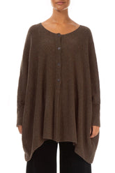 Loose Boxy Brown Wool Cardigan 1