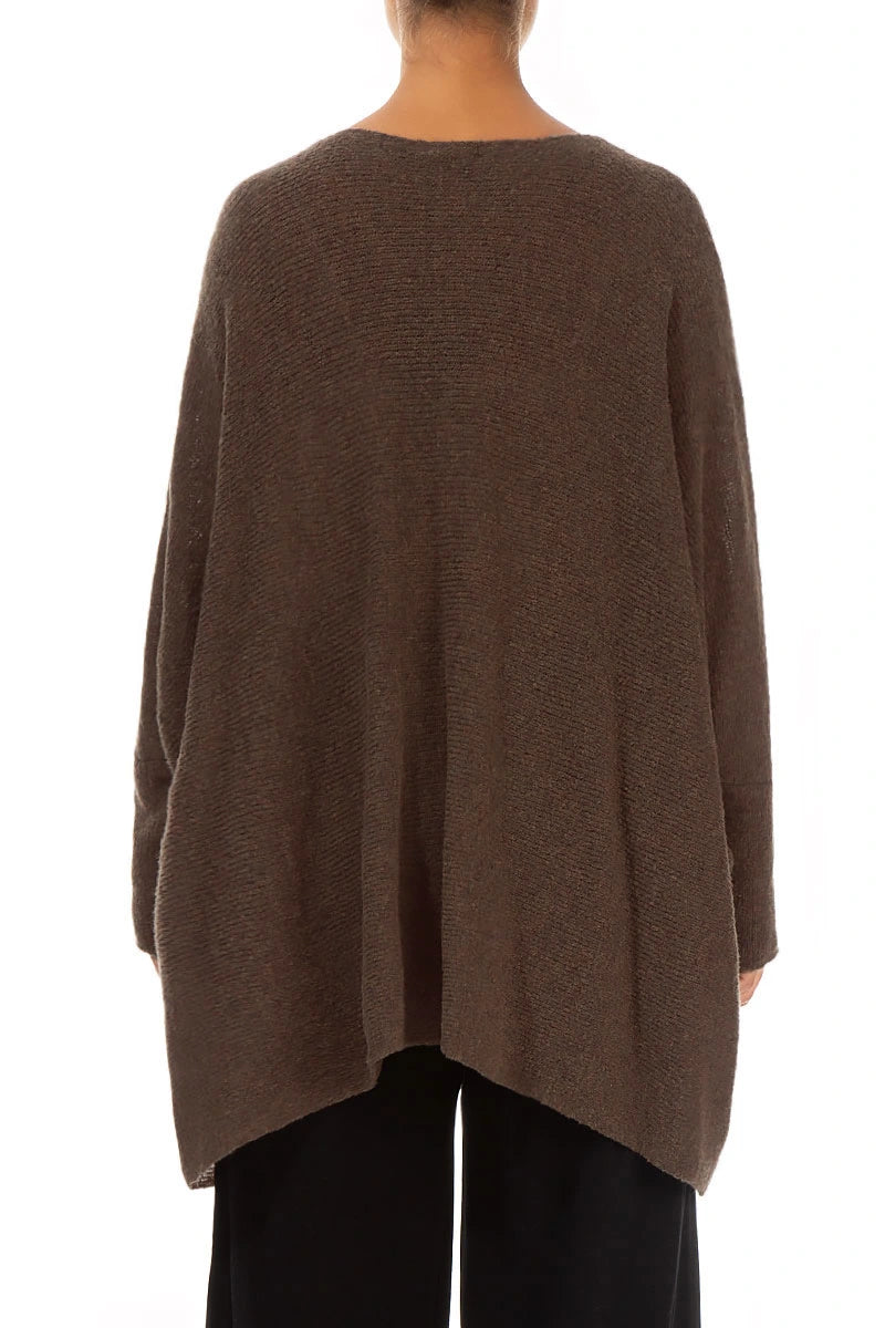 Loose Boxy Brown Wool Cardigan 2