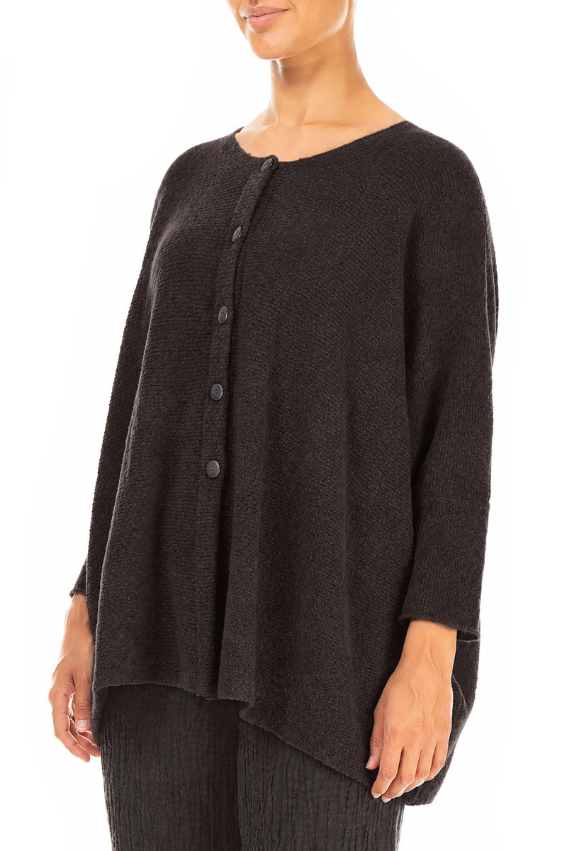 Loose Boxy Chocolate Wool Cardigan 3