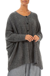 Loose Boxy Grey Wool Cardigan 3