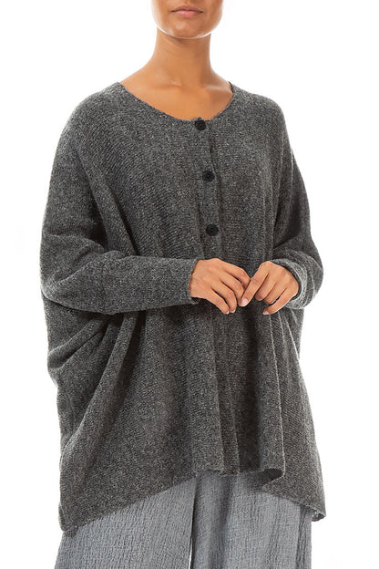 Loose Boxy Grey Wool Cardigan 3
