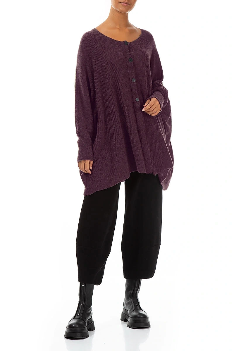 Loose Boxy Mulberry Wool Cardigan 4