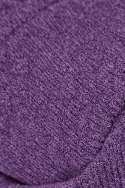Loose Boxy Purple Wool Cardigan