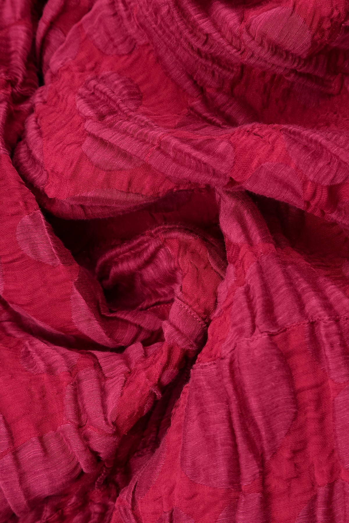 Loose Boxy Ruby Circle Silk Linen Blouse