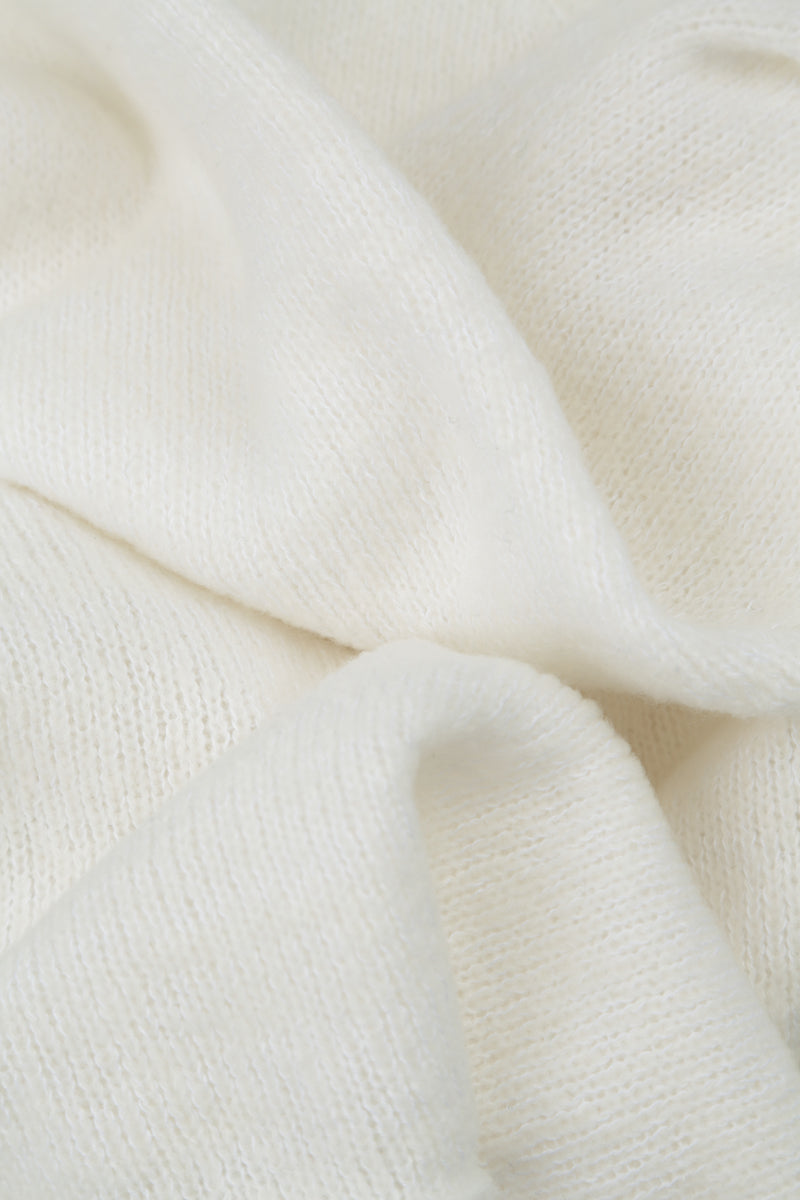 Loose Boxy White Wool Cardigan