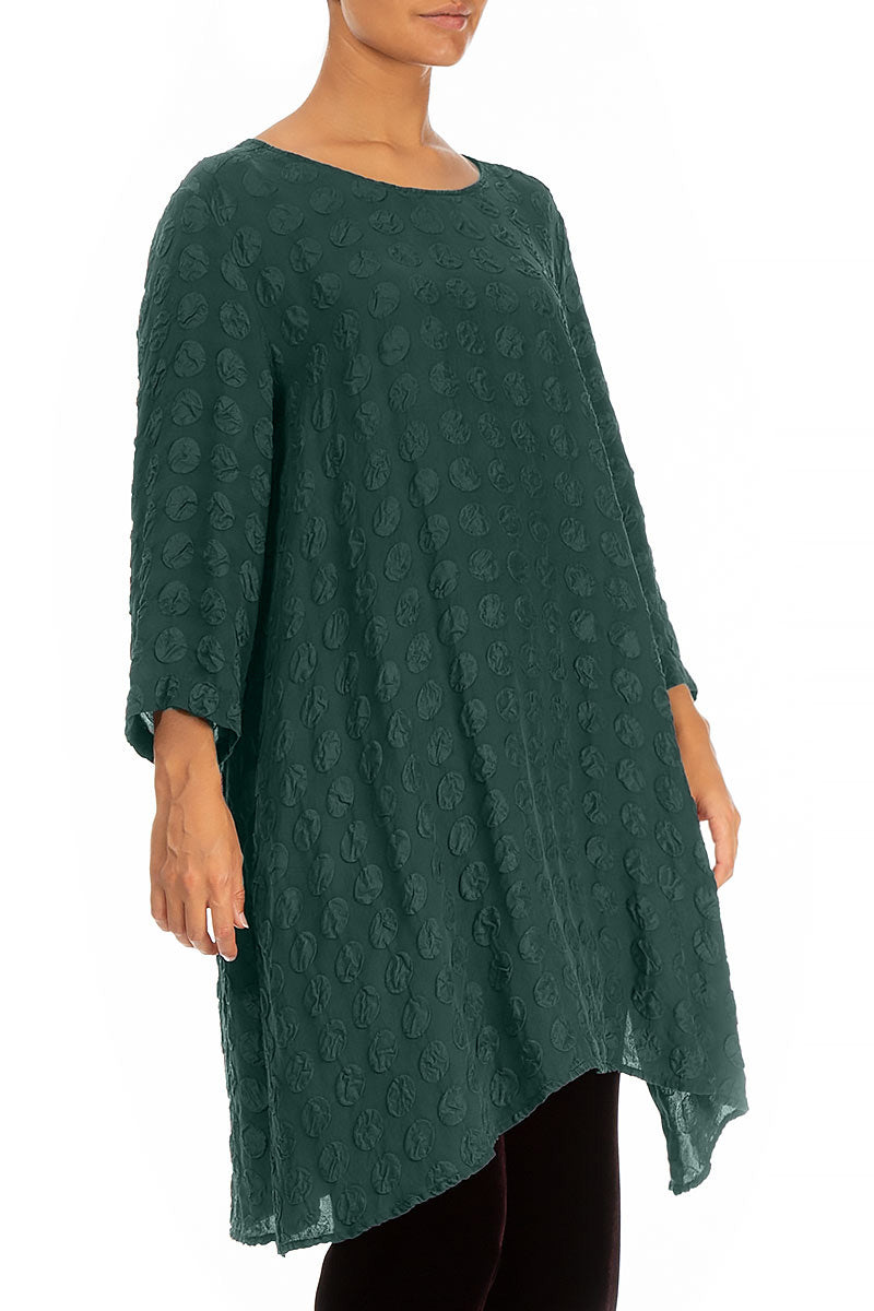 Loose Bubble Peacock Silk Tunic 3