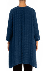 Loose Bubble Royal Blue Silk Tunic 2