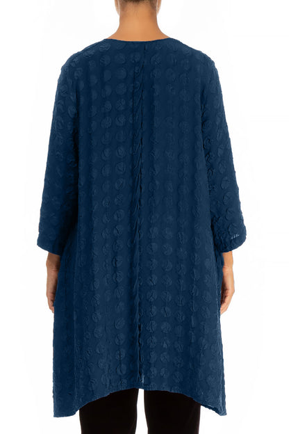 Loose Bubble Royal Blue Silk Tunic 2