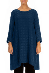 Loose Bubble Royal Blue Silk Tunic 1