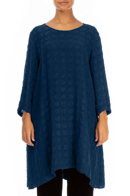 Loose Bubble Royal Blue Silk Tunic 1