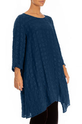 Loose Bubble Royal Blue Silk Tunic 3