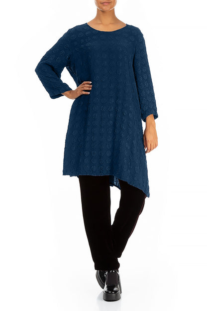 Loose Bubble Royal Blue Silk Tunic 4