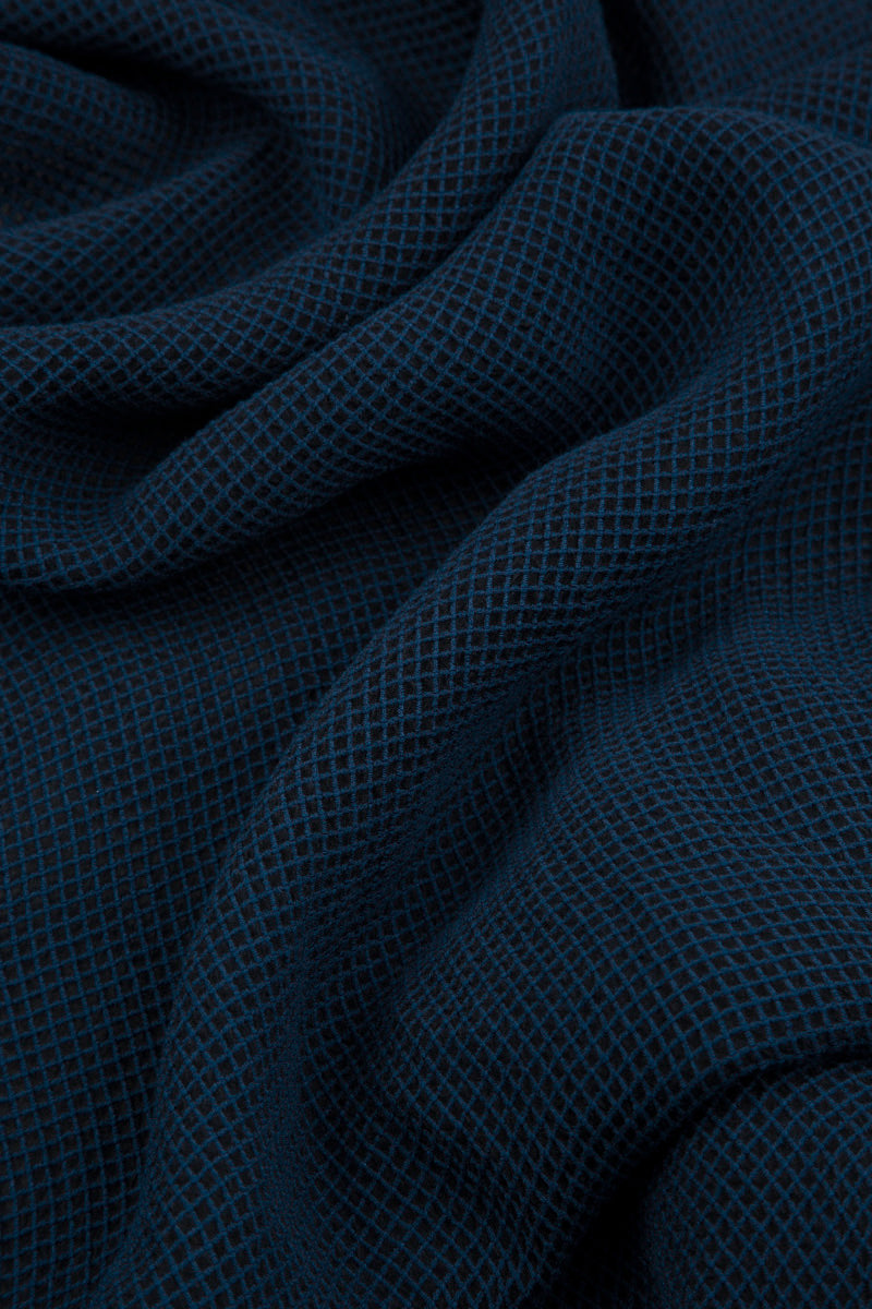 Loose Butterfly Navy Mesh Silk Blouse