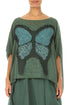 Loose Butterfly Sage Mesh Silk Blouse 1
