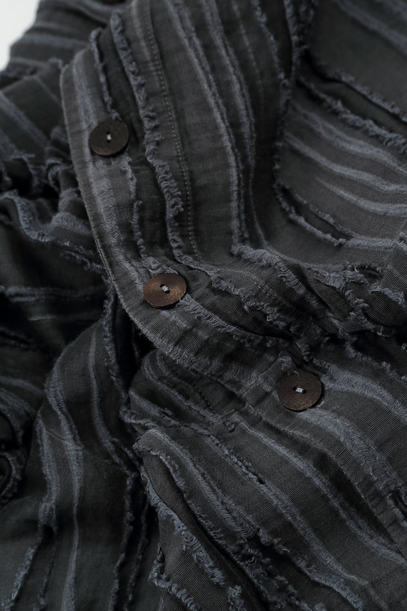Loose Charcoal Fray Weave Shirt 6