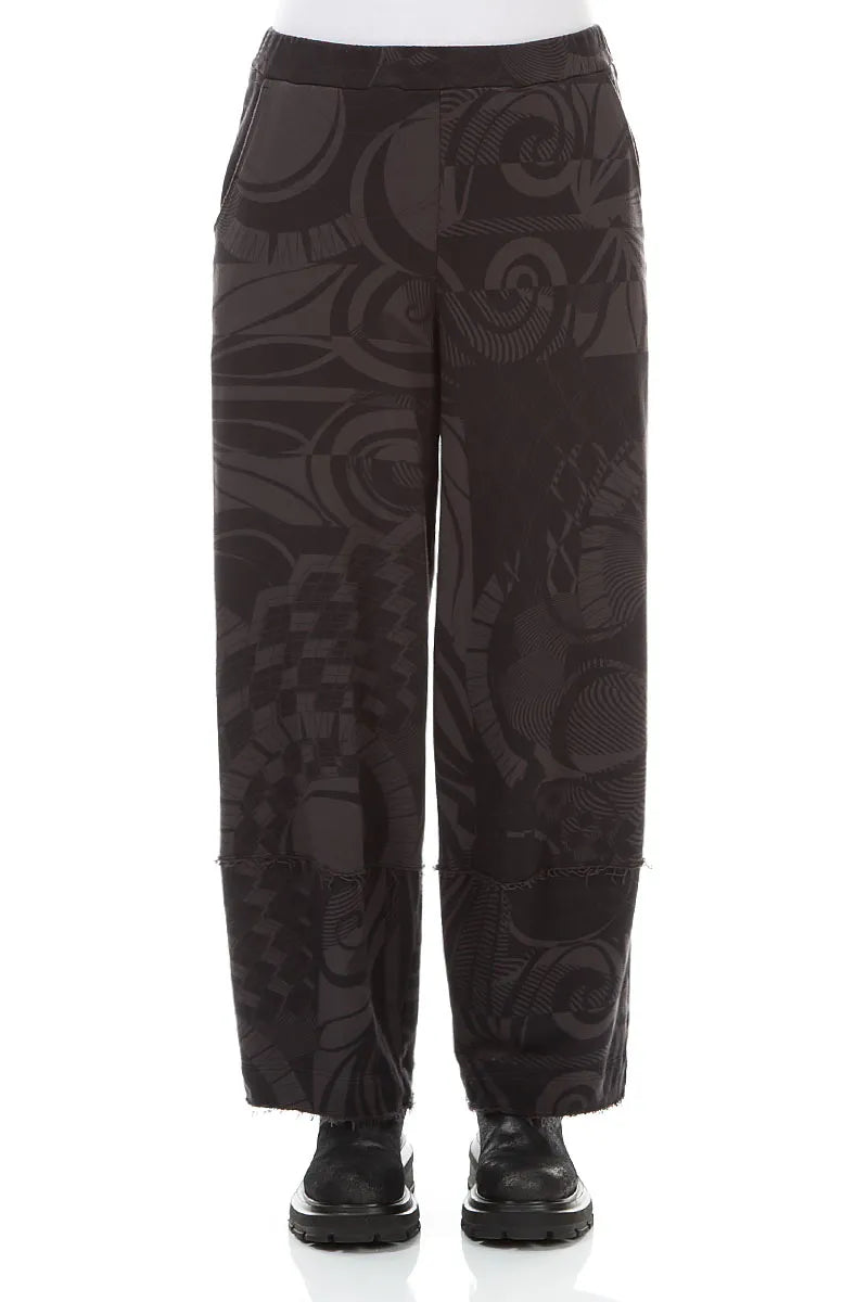 Loose Charcoal Orbit Cotton Trousers 2