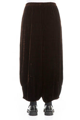 Loose Chocolate Silk Velvet Trousers 2