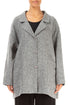 Loose Collar Neck Soft Grey Wool Jacket 1