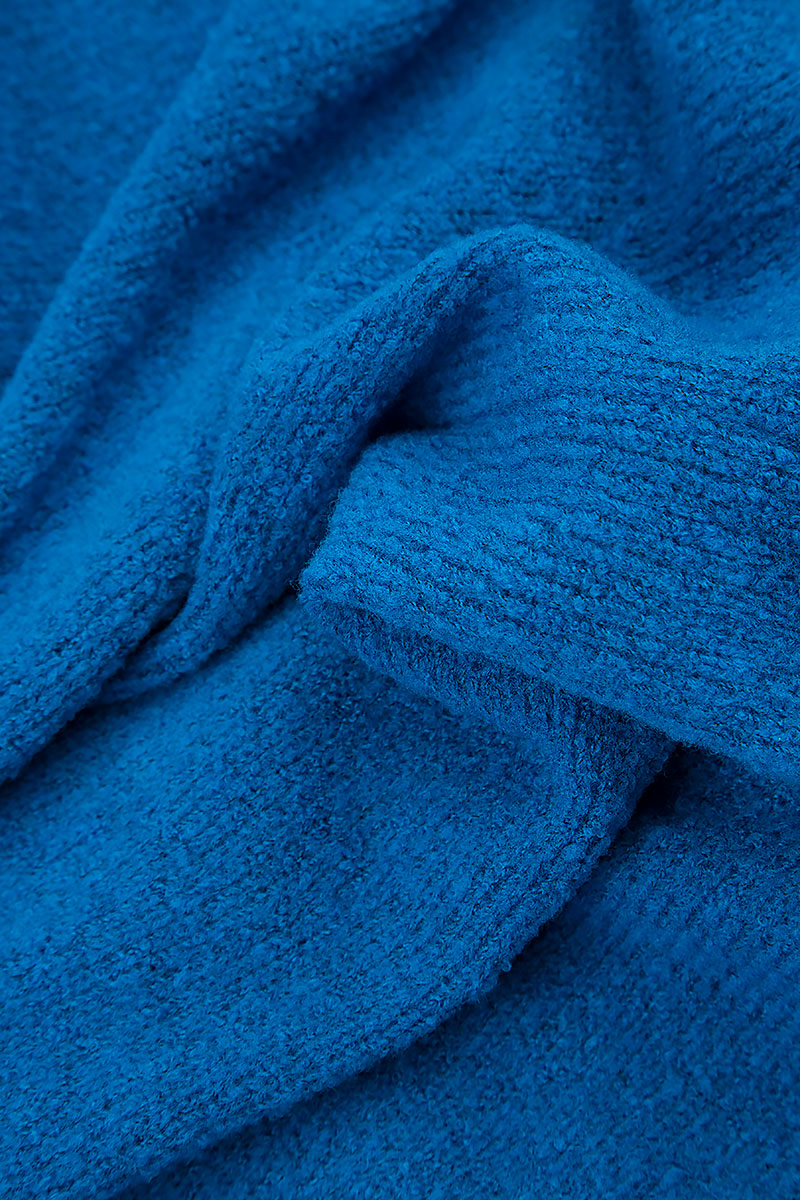 Loose Cosy Azure Blue Wool Sweater