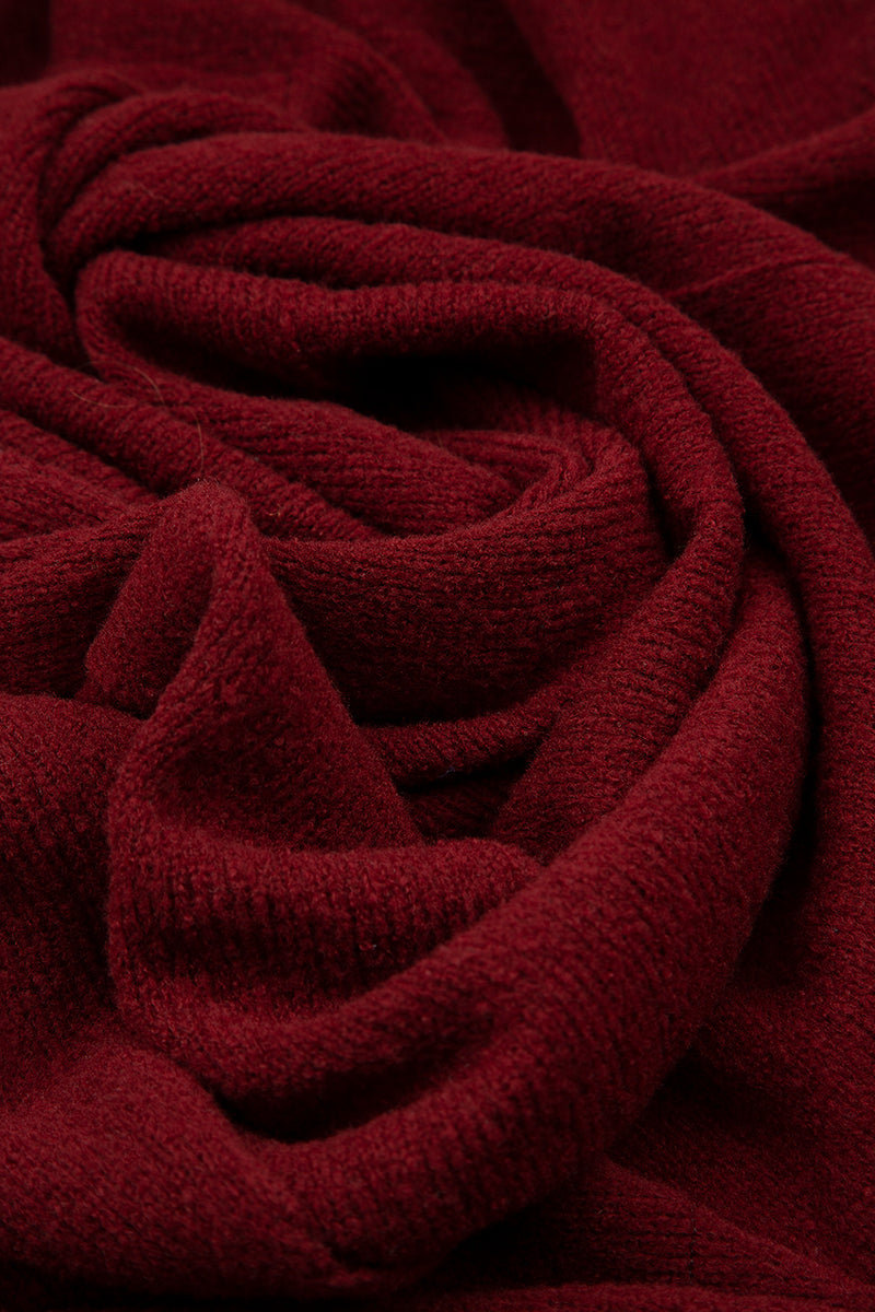 Loose Cosy Maroon Wool Sweater