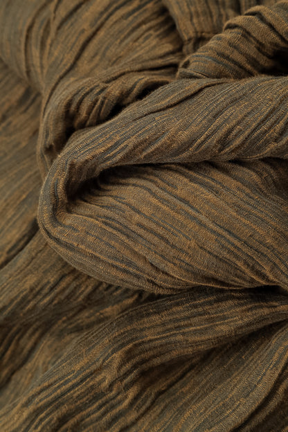 Loose Crinkled Aged Copper Silk Blouse 5