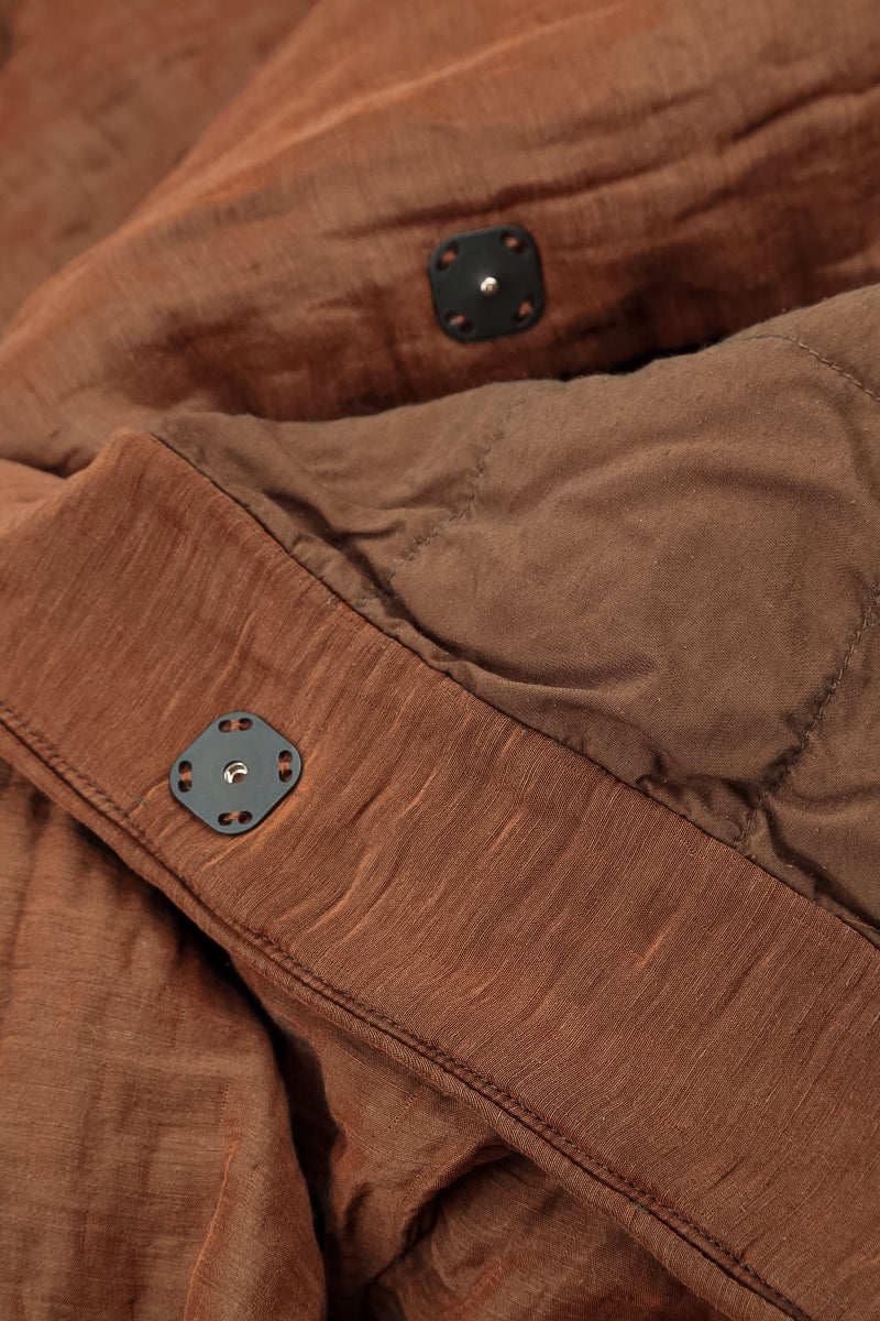 Loose Crinkled Aged Copper Silk Linen Coat 5