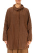 Loose Crinkled Aged Copper Silk Linen Coat 1