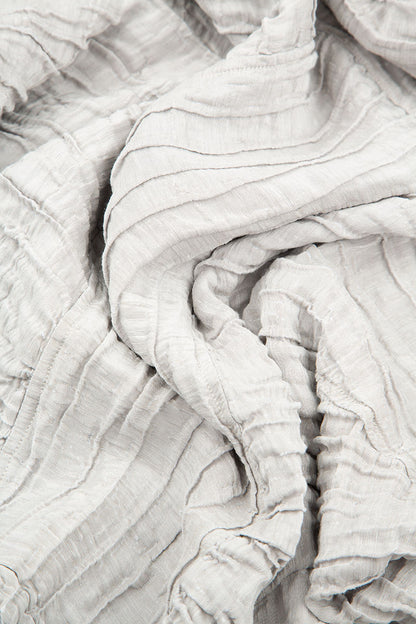 Loose Crinkled Cream Grey Silk Tunic 5