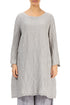 Loose Crinkled Cream Grey Silk Tunic 1