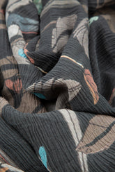 Loose Crinkled Leaves Print Silk Viscose Dress 5