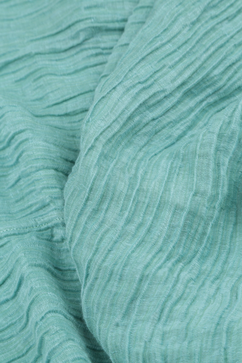 Loose Crinkled Mint Silk Blouse 5