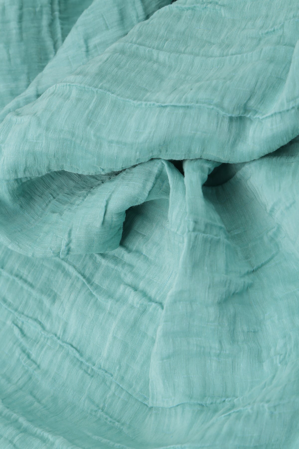 Loose Crinkled Mint Silk Linen Shirt 5