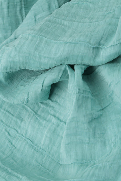 Loose Crinkled Mint Silk Linen Shirt 5
