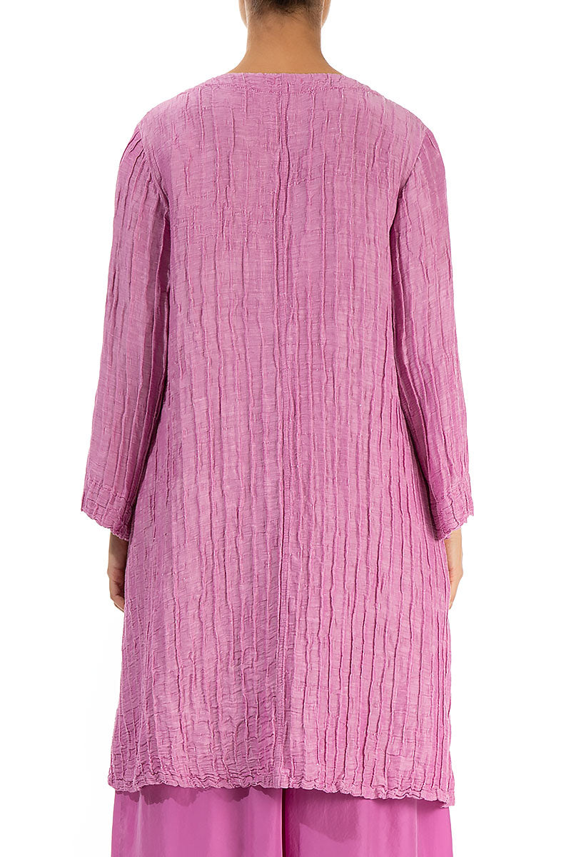 Loose Crinkled Wild Berry Silk Tunic 2