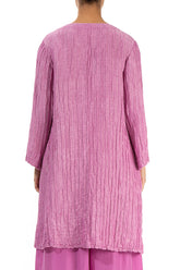 Loose Crinkled Wild Berry Silk Tunic 2