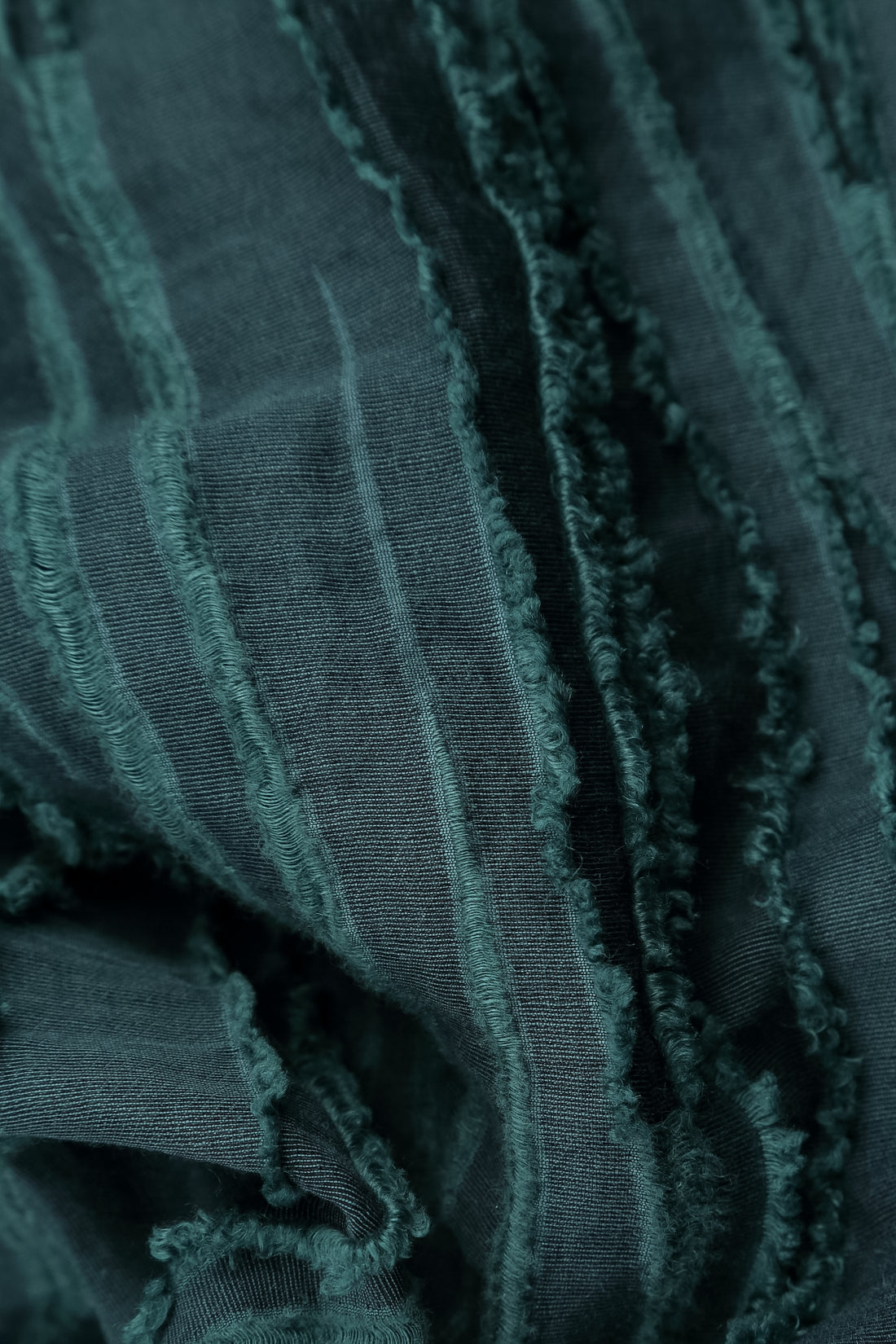 Loose Deep Turquoise Fray Weave Shirt 5