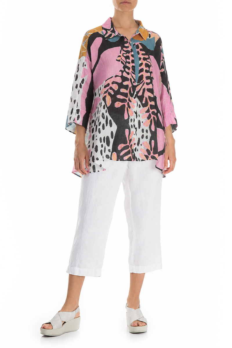 Loose Desert Bloom Linen Shirt