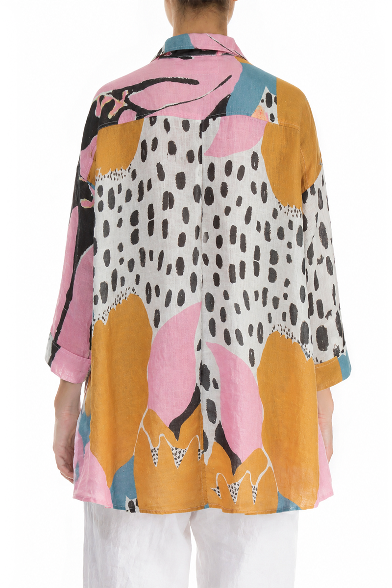 Loose Desert Bloom Linen Shirt