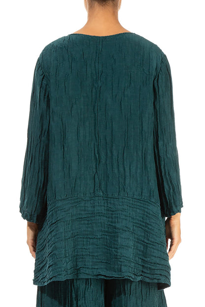 Loose Emerald Silk Linen Tunic