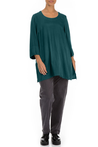 Loose Emerald Silk Tunic