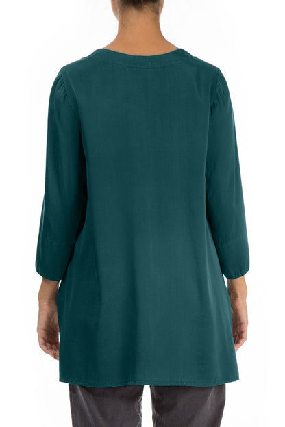 Loose Emerald Silk Tunic