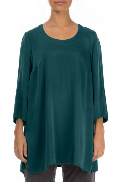 Loose Emerald Silk Tunic